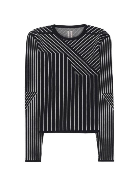 geometric-pattern cropped wool sweatshirt