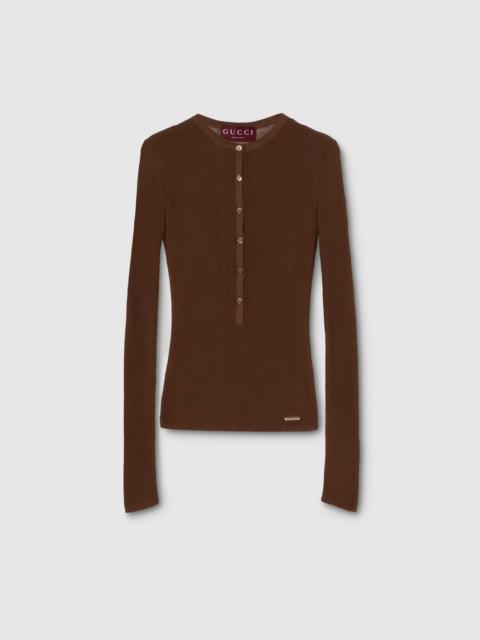 GUCCI Fine cotton rib cardigan