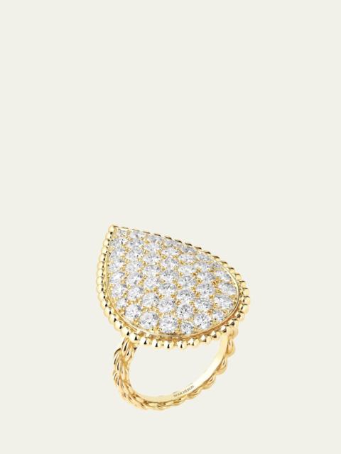 Boucheron XL 18K Yellow Gold Serpent Boheme Diamond Ring