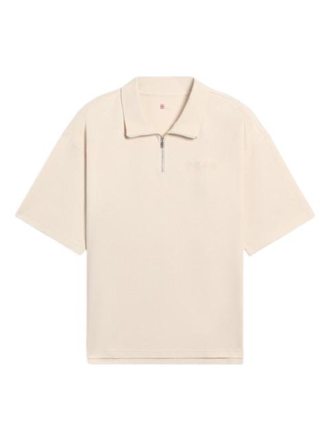 Li-Ning Li-Ning Logo Half Zip Polo Shirt 'Creamy White' APLS018-4