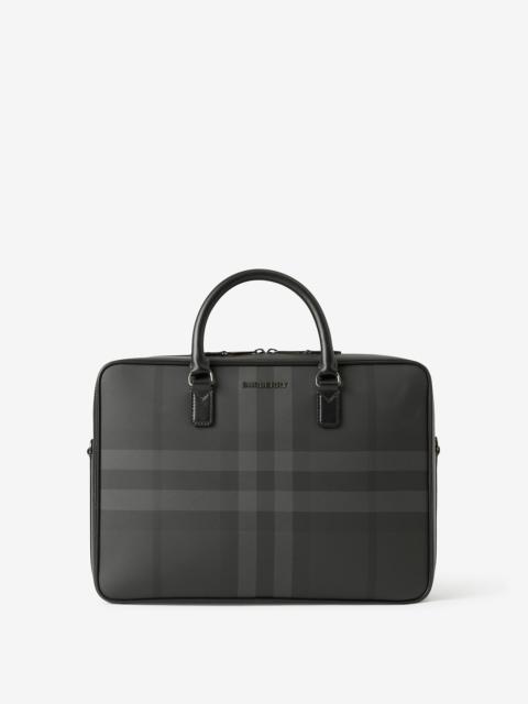 Burberry Charcoal Check and Leather Briefcase