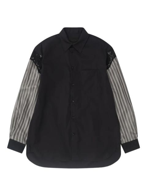 Simone Rocha lace-paneled striped shirt