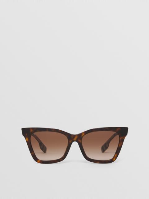 Burberry Check Detail Bio-acetate Square Frame Sunglasses