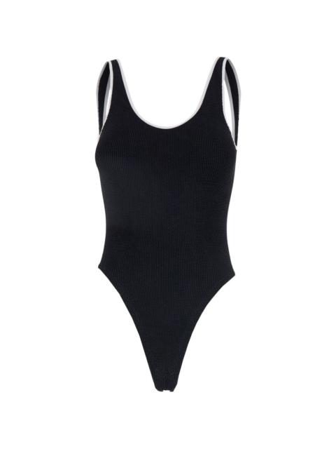 Hunza G Faye contrast-trim swimsuit