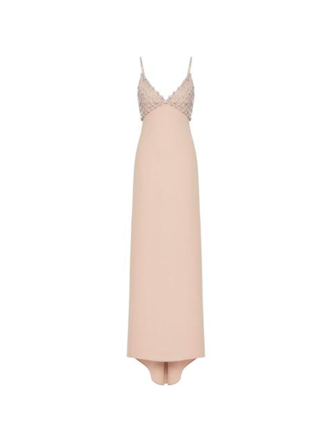 Valentino crystal-embellished silk gown