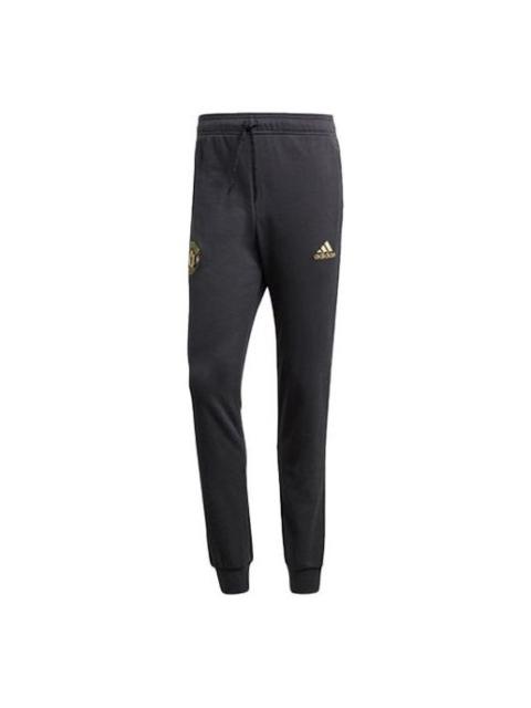 Men's adidas Manchester United Soccer/Football Logo Sports Pants/Trousers/Joggers Carbon Black FH854