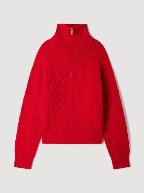 Sandro ZIP-NECK KNIT SWEATER