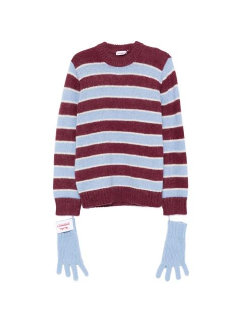 CHARLES JEFFREY LOVERBOY striped gloves sweater