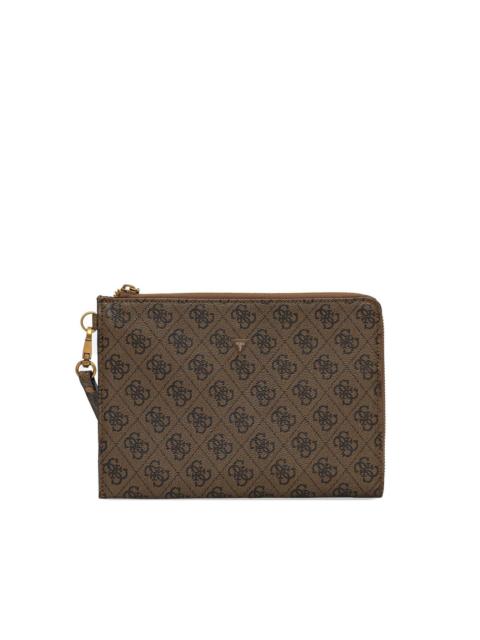GUESS USA mini Milano monogram-pattern logo-plaque clutch bag