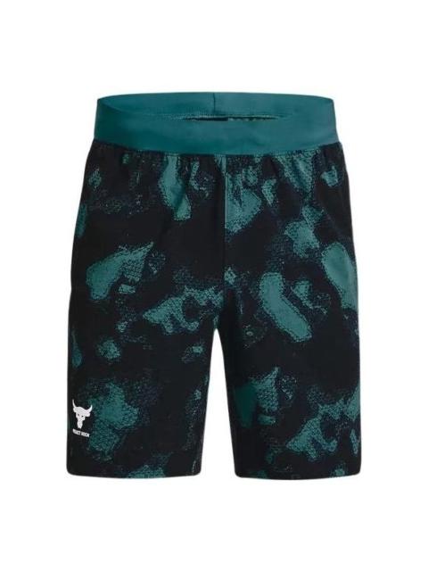 Under Armour Under Armour Project Rock Woven Camo Printed Shorts 'Black Teal' 1377438-722
