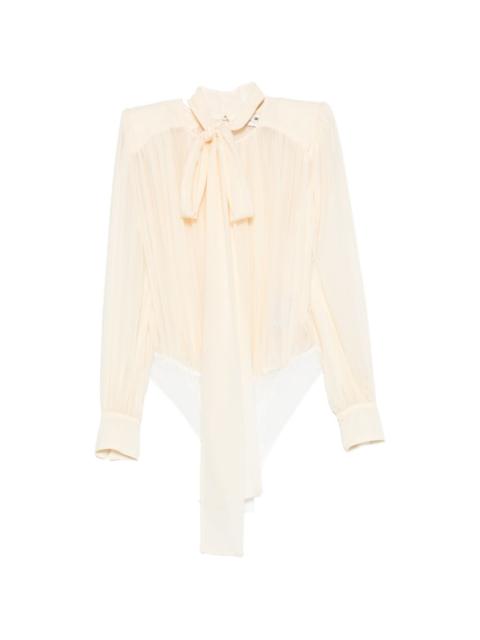 ELISABETTA FRANCHI tie-detail pleated top