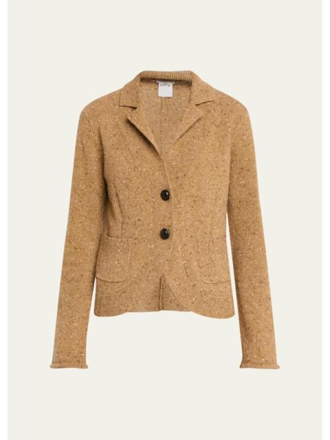 Lafayette 148 New York Donegal Curved-Hem Cashmere Jacket