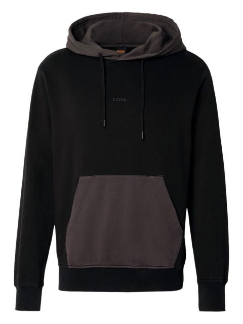 BOSS two-tone kangaroo-pocket hoodie