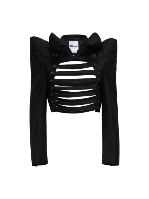 Noir Kei Ninomiya Cropped Slashed Front Jacket