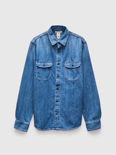 HIROSHI KATO The Brace Long Sleeve Shirt in Washed Indigo