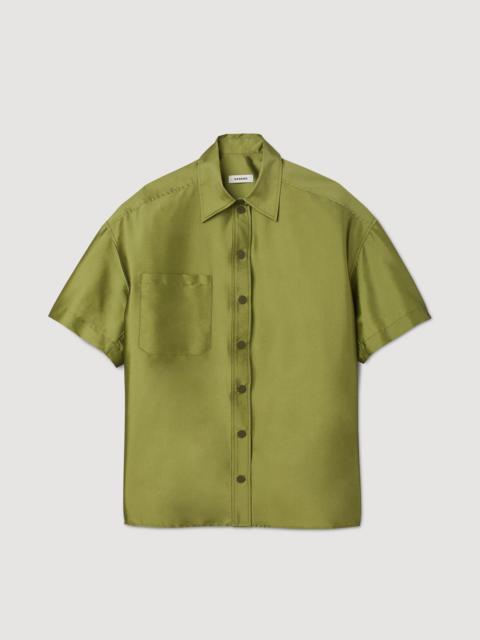 Sandro OVERSIZE SATIN SHIRT