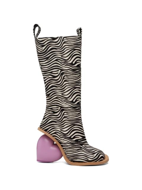 YUME YUME SSENSE Exclusive Black & White Zebra Love Tall Boots