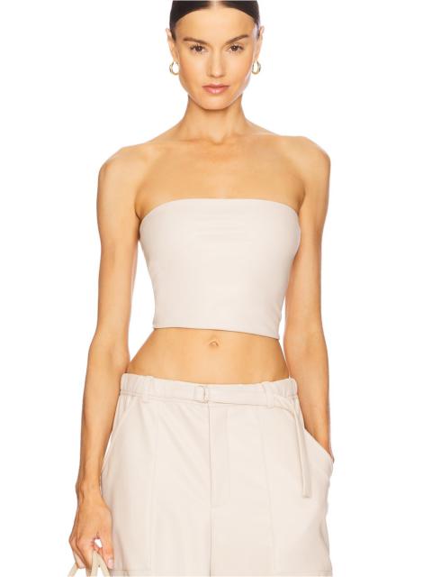 LAPOINTE Stretch Faux Leather Tube Top