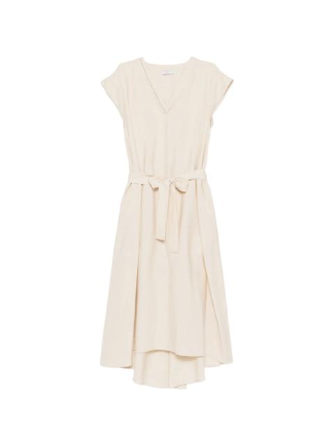 PESERICO Peserico V-neck Belted-waist Midi Dress