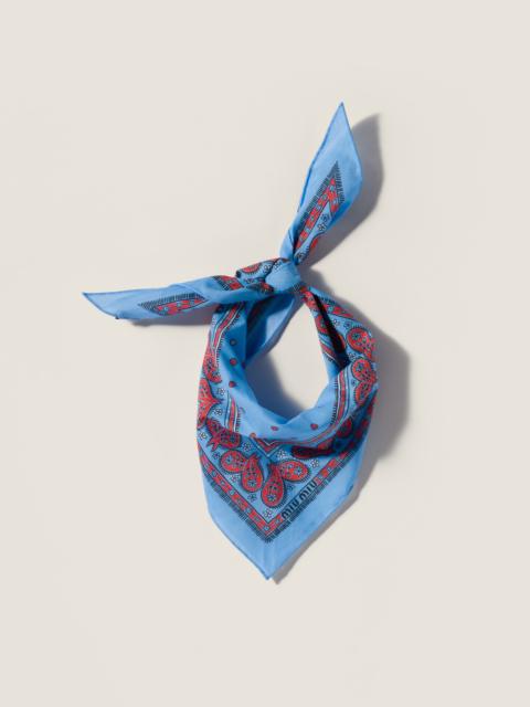 Miu Miu Printed twill scarf