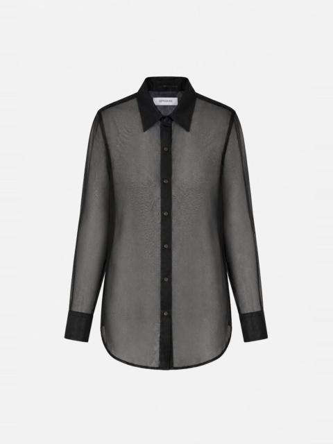 SPRWMN BLACK SILK ORGANZA OVERSIZED SHIRT
