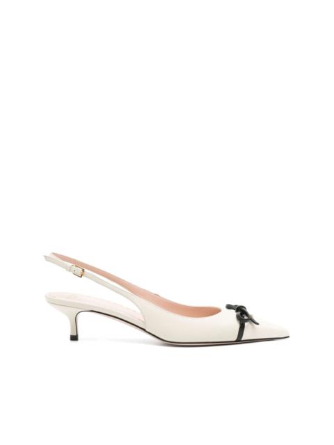 45mm bow-embellished slingback pumps