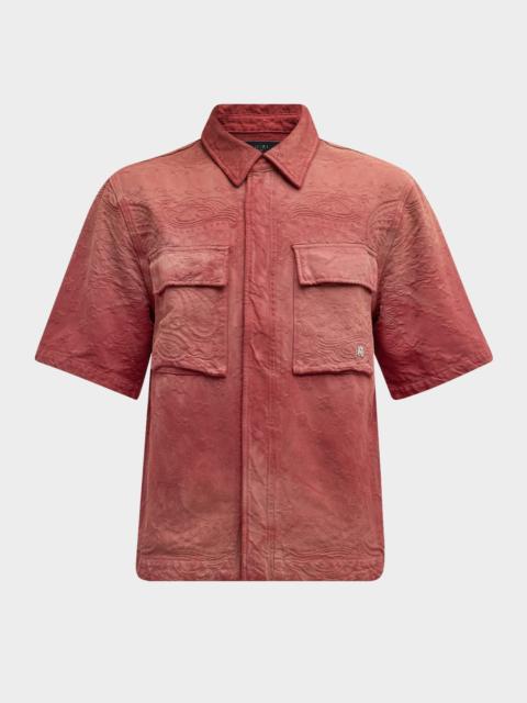 AMIRI Men's Bandana Jacquard Camp Shirt