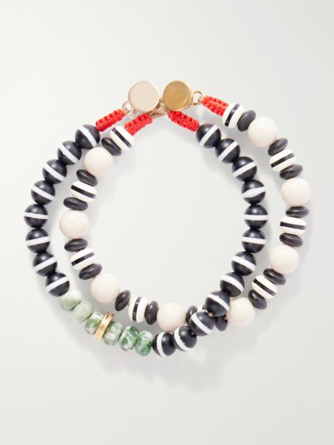 ROXANNE ASSOULIN The Salt And Pepper Set Of Two Beaded Bracelets