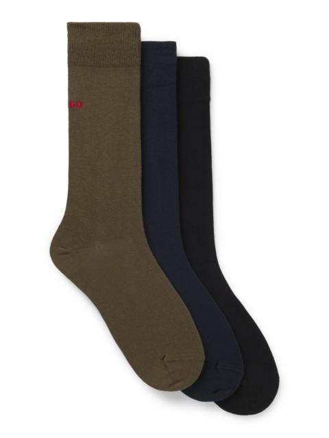 HUGO THREE-PACK OF LOGO SOCKS IN A REGULAR LENGTH