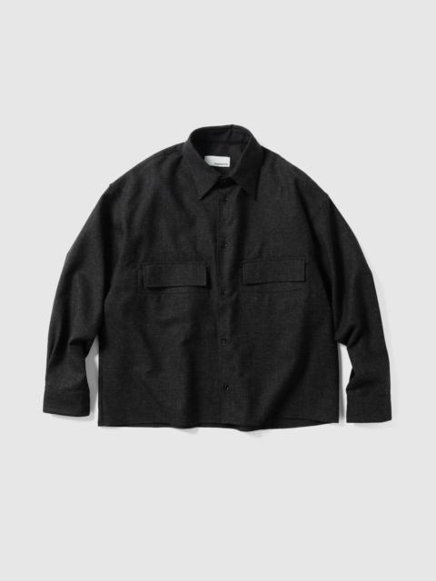 sage NATION Crop Vincent Shirt Lambswool Coal