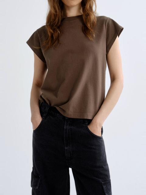 AGOLDE BRYCE CAP SLEEVE TEE IN UNIFORM