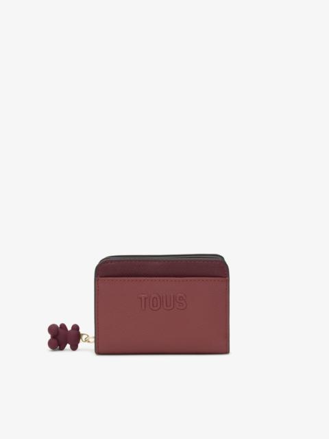 TOUS Medium burgundy Card wallet TOUS Doble Audree Saffiano