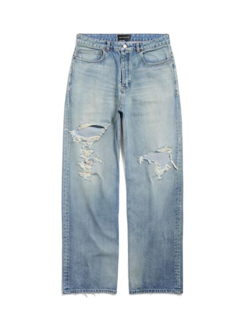 BALENCIAGA Ripped Pants Medium Fit in Light Blue