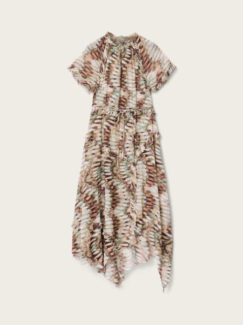 ALLSAINTS LAMAIA ASYMMETRIC MIDI DRESS