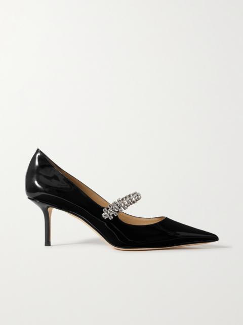 JIMMY CHOO Bing 65mm Crystal-embellished Patent-leather Pumps
