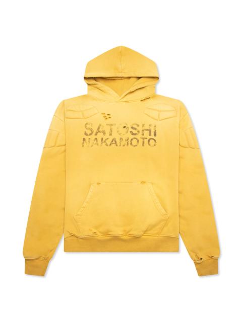 SATOSHI NAKAMOTO MOTO HOODIE - MUSTARD