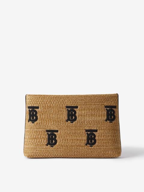 Burberry Monogram Raffia-effect Zip Pouch