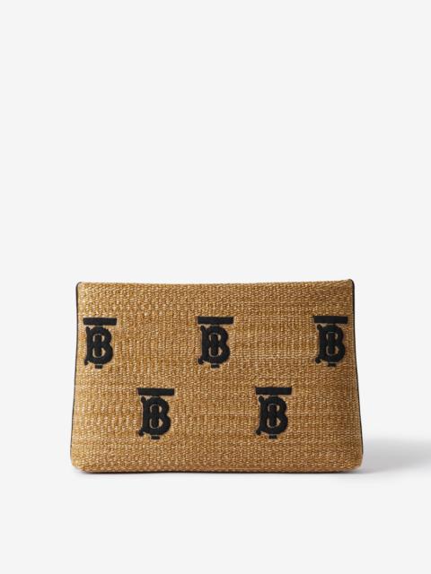 Monogram Raffia-effect Zip Pouch