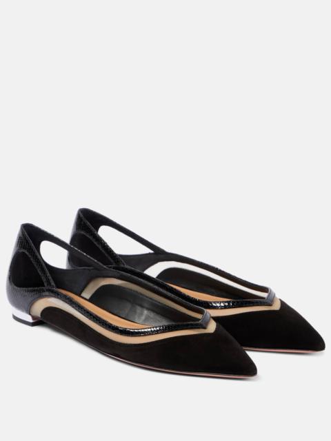 AQUAZZURA Cinemax suede ballet flats