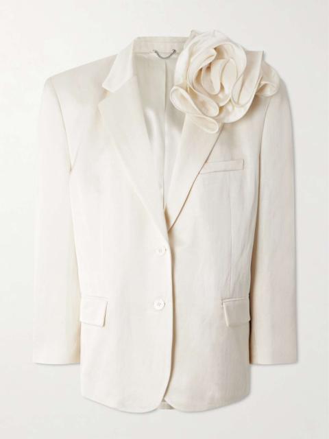 MAGDA BUTRYM Appliquéd woven blazer Ivory