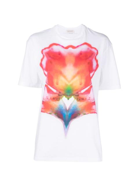 abstract-print cotton T-shirt