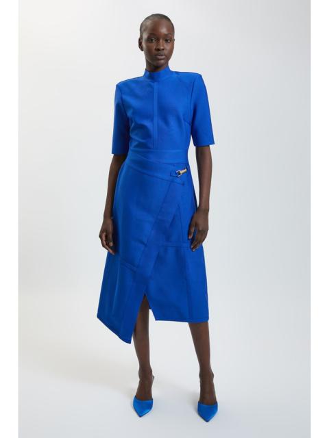 KAREN MILLEN Figure Form Bandage Asymmetric Knit Midi Dress