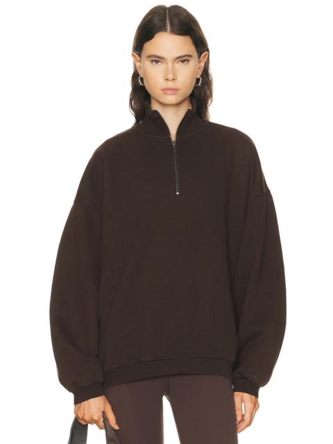 SKIMS Boyfriend Fleece Slouchy Turtleneck Pullover Sweatshirt
