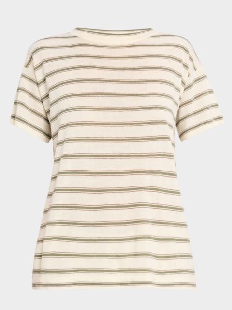 Brunello Cucinelli Metallic Striped Short-Sleeve T-Shirt