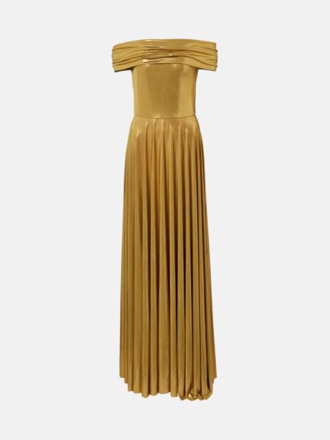 NORMA KAMALI Off-shoulder lamè gown