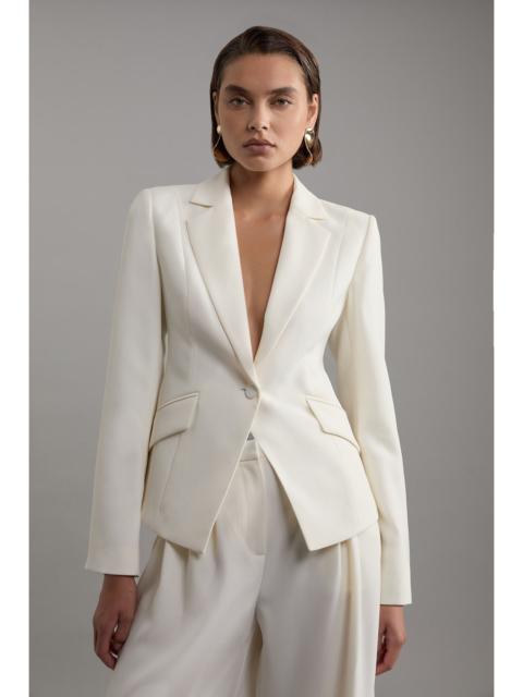 KAREN MILLEN Tailored Crepe Single Breasted Blazer Jacket