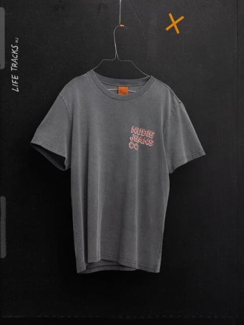 Nudie Jeans Roy T-Shirt Life Tracks I Antracite