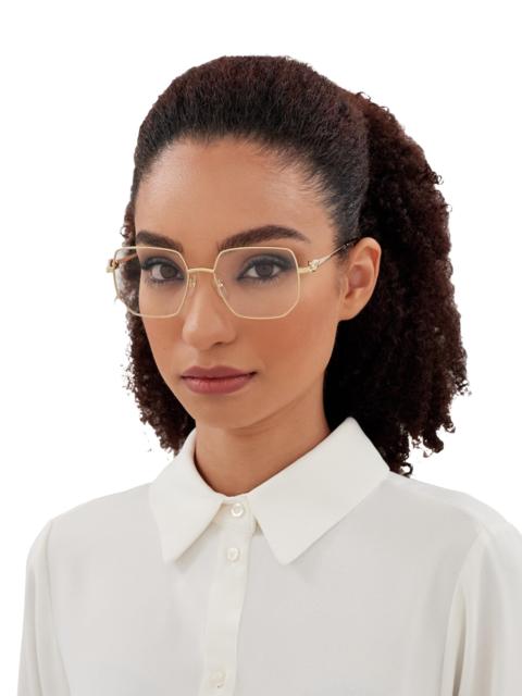 Cartier Women's Panthère Classic 55MM Rimless Square Glasses - Gold Clear