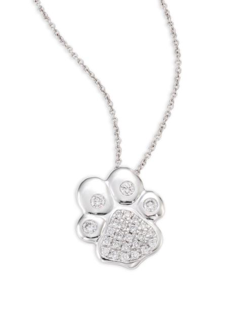 ROBERTO COIN Women's 18K White Gold & 0.25 TCW Diamond Paw Pendant Necklace - White Gold