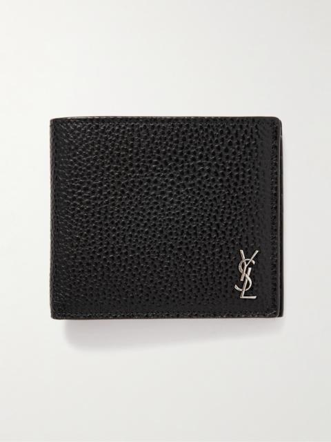 SAINT LAURENT Tiny Cassandre Logo-Appliquéd Full-Grain Leather Billfold Wallet